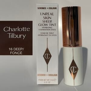 Charlotte Tilbury 16 Deep Unreal Skin Sheer Glow Tint Foundation Stick NIB